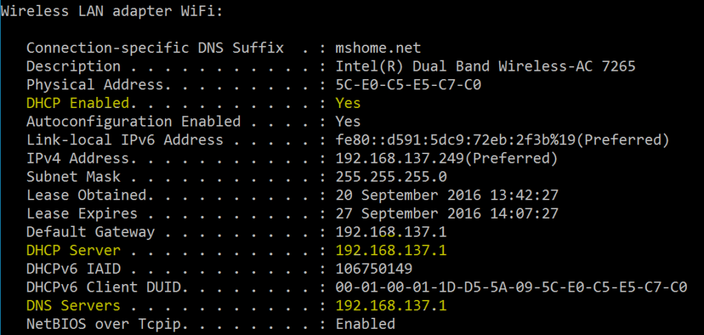 ip config in mac